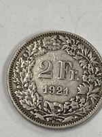 SVIZZERA 2 FR MONETA IN ARGENTO 1921 usata - circolata