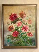 Gemälde Blumen Stillleben mit Rahmen, R. Gruber