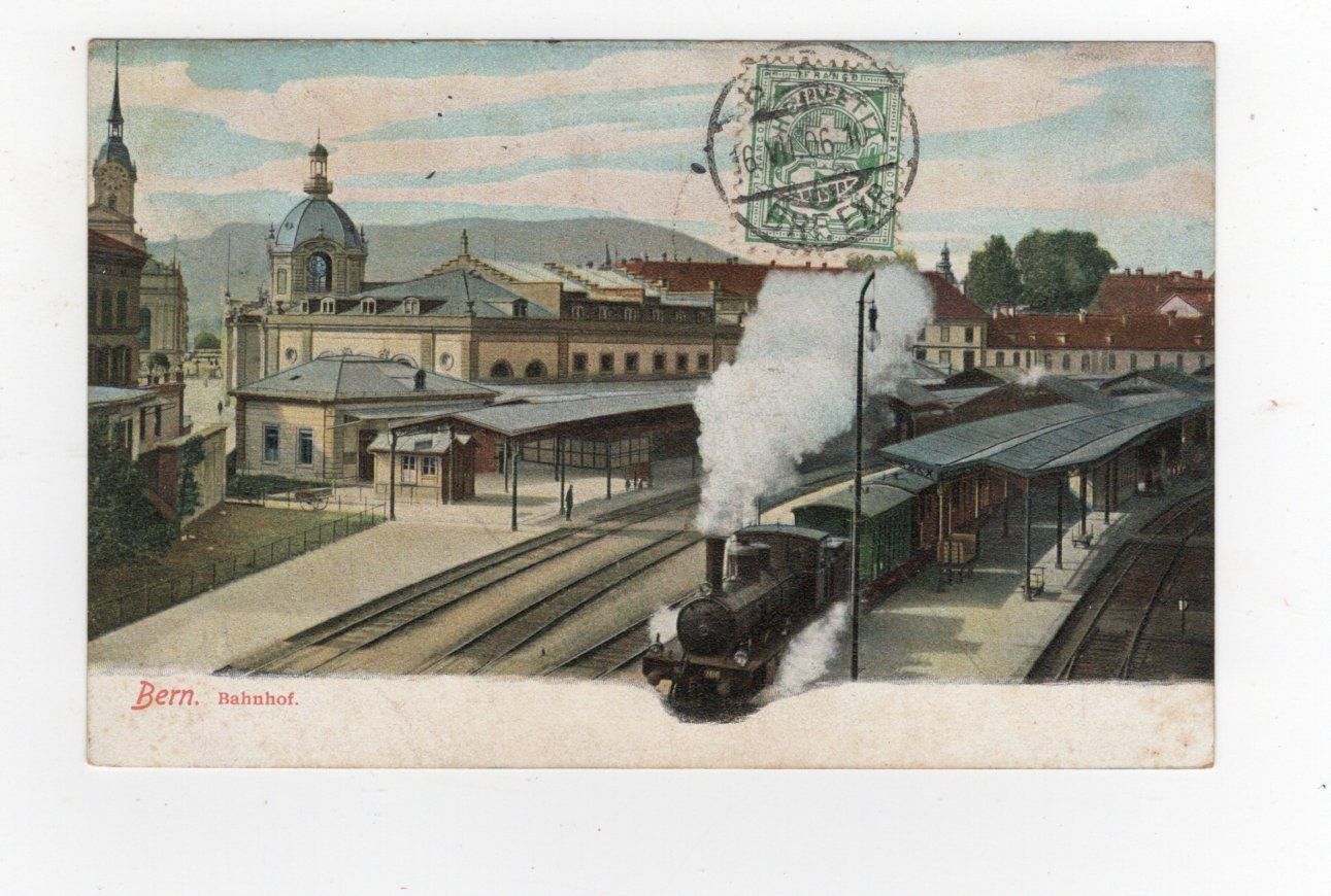 Cartoline postali: Bern Bahnhof Bahn – Usato da Rapperswil SG venduto da INTELVI