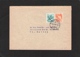 Dienstmarken Nr 22 + 29,Gewerbe Inspektorat St. Gallen, 1939