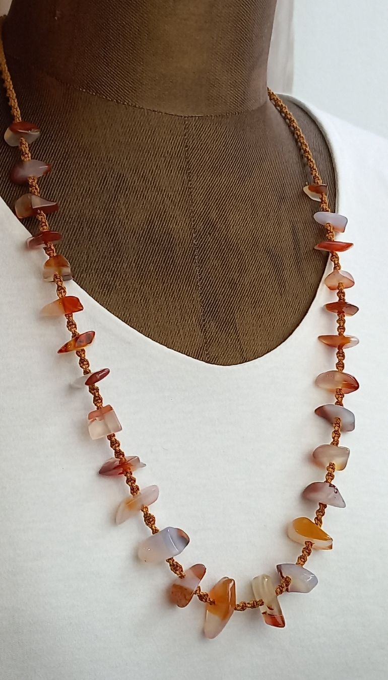 Catenine: Vintage Handgemachte Achat-Kette mit Silberverschluss – Usato da Buchs AG venduto da Dzirul 3