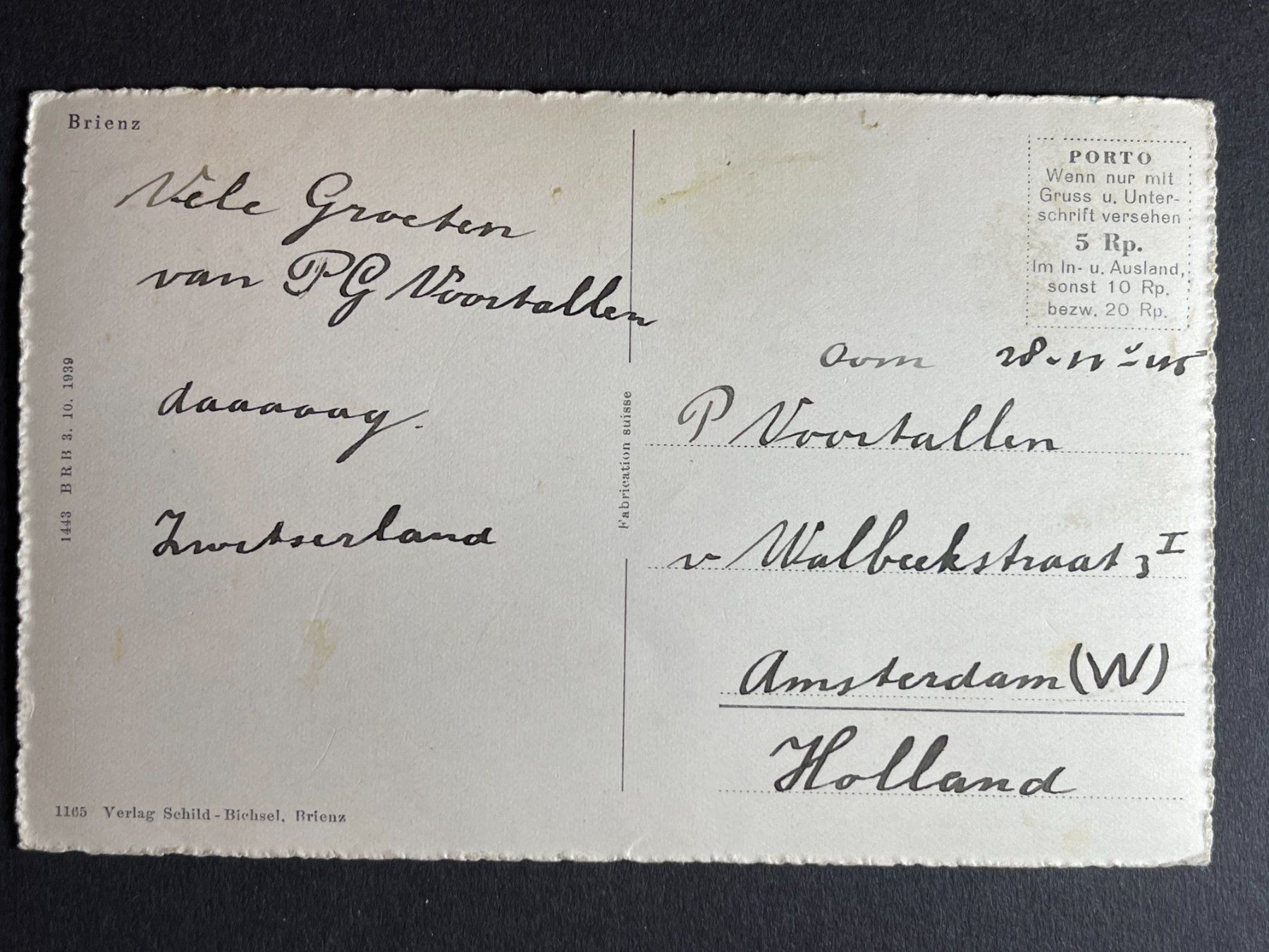 Ansichtskarten: Brienz – Gebraucht aus Steg VS von danwer74 1