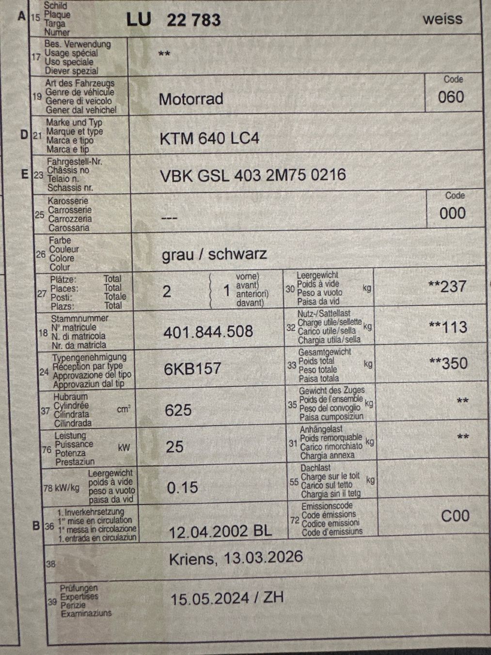 KTM Strasse: Ktm Lc4 640 – Gebraucht aus Kriens von draussen-zu-hause 9