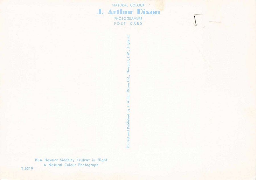 Cartoline postali: BEA Hawker Siddeley Trident – Usato da Frauenfeld venduto da POML 1