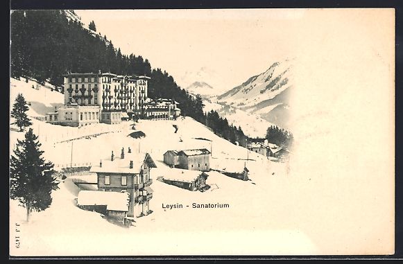 Ansichtskarten: AK Leysin, Sanatorium im Schnee – Gebraucht aus Berlin von bartko-reher