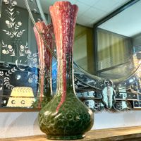 ST.CLEMENT FRANCE JUGENDSTIL XL VASE MAJOLIKA UM 1900