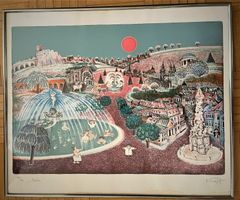 Original Lithographie " Baden" von Gottfried Kumpf RAR !!