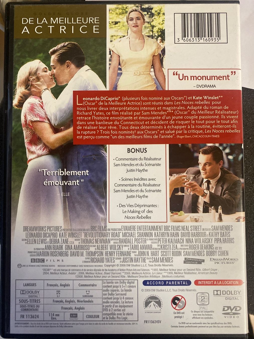 Tutti i DVDs: Les noces rebelles - Leonardo Di Caprio - DVD – Usato da Le Brassus venduto da cinema13 1