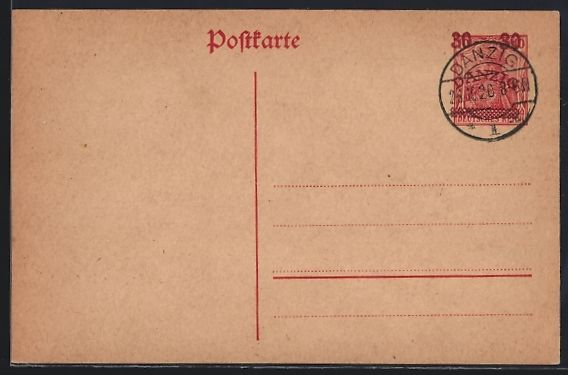 Cancelleria postale: AK Danzig, Werstempel Danzig, Ganzsache – Usato da Berlin venduto da bartko-reher