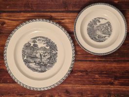 2 Wedgwood Lugano Teller 23 & 32 cm England