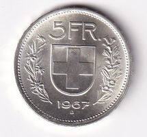 5 Franken 1967 fast unz