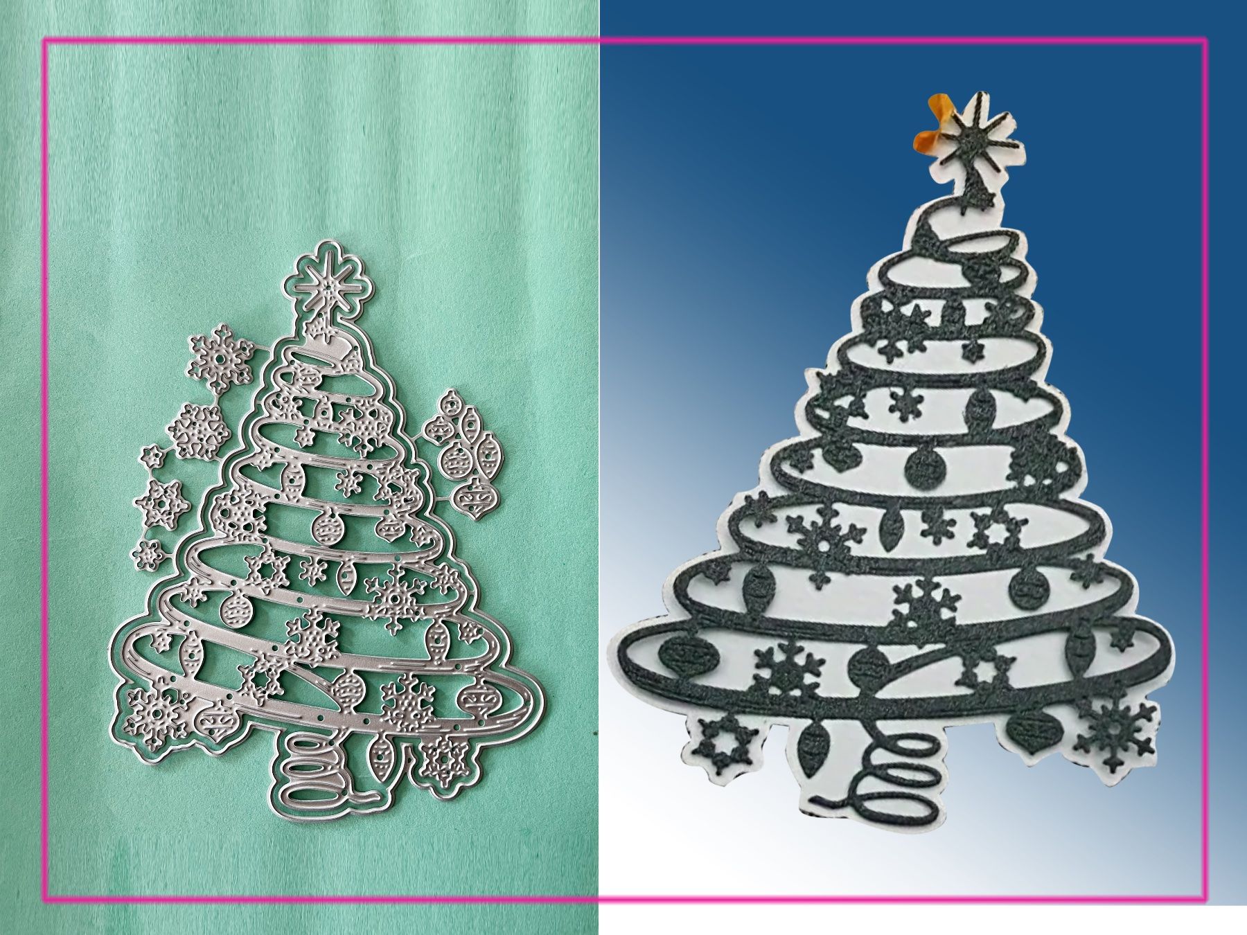 Schablonen: Weihnachtsbaum geschmückt / gross - Stanzschablone – Neu und originalverpackt aus Frenkendorf von jazzplatten