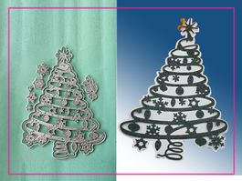 Weihnachtsbaum geschmückt / gross - Stanzschablone