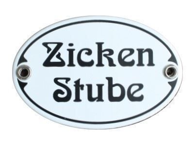 Insegne: Emailschild - Zickenstube – Nuovo e nell'imballaggio originale da Ennetbürgen venduto da open24shop