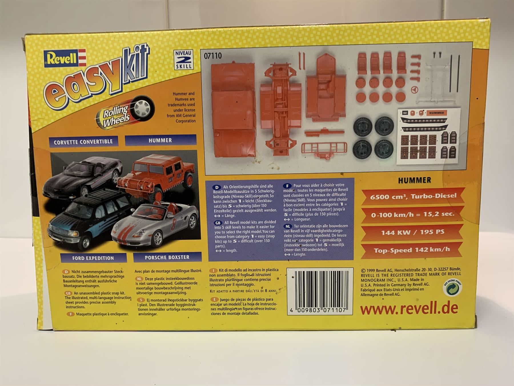 Revell Modellautos: Hummer easy Kit 1-25 Revell – Neu und originalverpackt aus Stäfa von thebrand 1