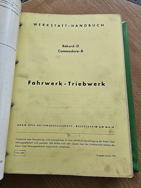 Bücher: Werkstatt Handbuch Rekord-D & Commodore-B – Gebraucht aus Münsingen von astra76 1