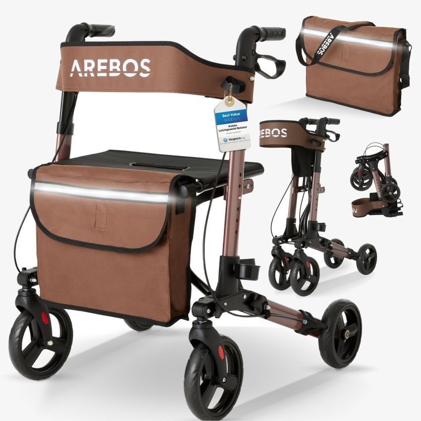 Ausili per la deambulazione: Alu Rollator - klappbar inkl. Einkaufstasche - NEU – Nuovo (secondo la descrizione) da Nebikon venduto da warendiscount