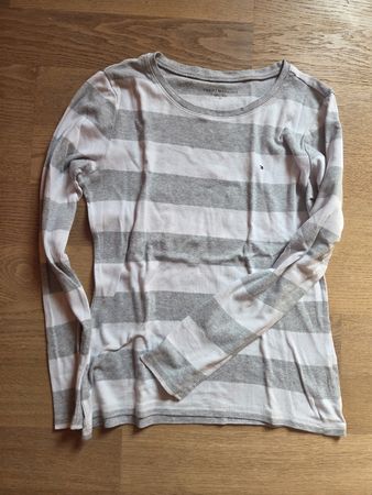 Langarmshirt Tommy Hilfiger gestreift grau weiss Grösse M