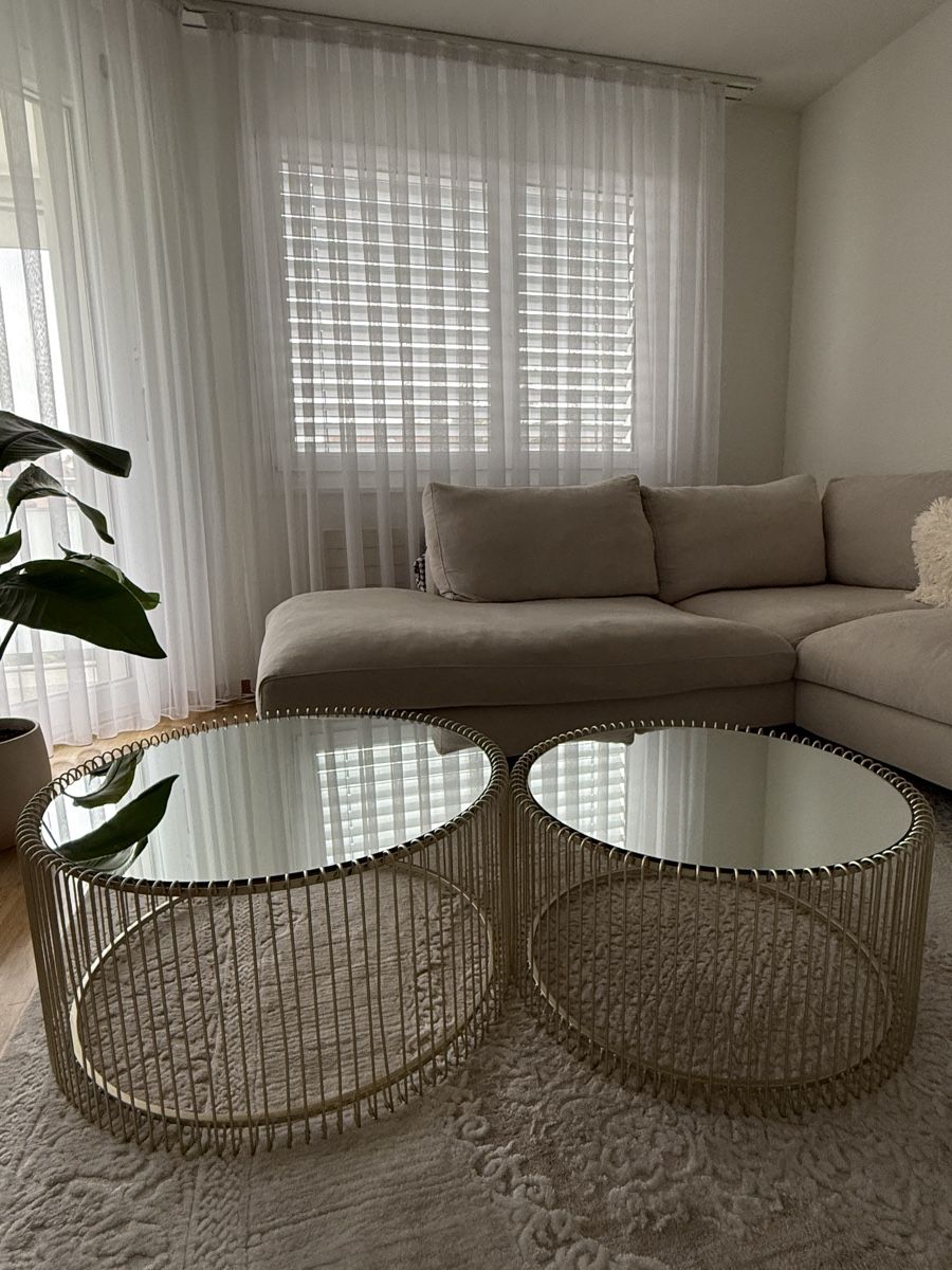Kare Tavoli: KARE 2er Set Couchtische Gold mit Glasplatte – Usato da Stäfa venduto da ble_2csr 3