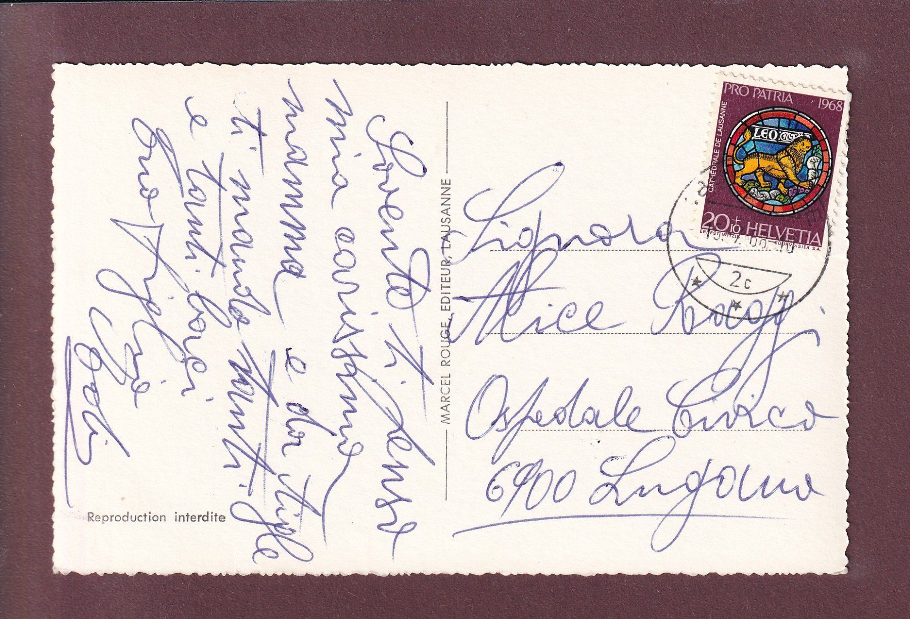 Ansichtskarten: AIGLE - 5 images - 1968 – Gebraucht aus Pully von nicecards 1
