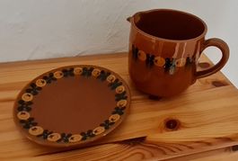 Krug mit Teller,  signiert SHK