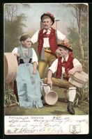 Trio in Appenzeller Tracht mit Spankörb