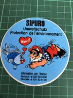 Vintage-Aufkleber von SIPURO zum Umweltschutz 