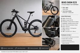 Vélo électrique BIKS SIGN E23 VTT tout-suspendu taille L