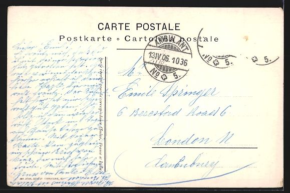Cartoline postali: Gland /Vaud, Sanatorium du Léman, 1906 – Usato da Berlin venduto da bartko-reher 1