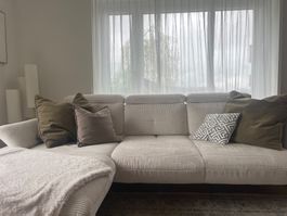 Modernes Ecksofa Cord Creme