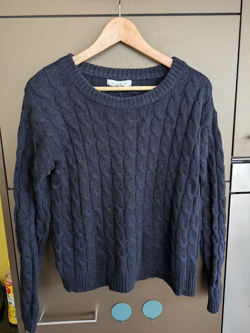 Sandro Maglioni & Felpe: Sandro Pullover Zopfmuster dunkelblau Grösse 2 – Usato da Zürich venduto da binacora
