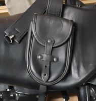 Harley Schwarze Ledertasche für auf Tank von Evo Modellen
