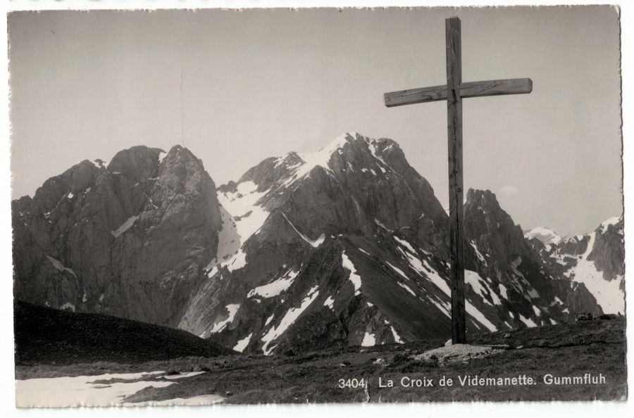 Cartoline postali: La Croix de Videmanette, Gummfluh, circulée 1948 – Usato da Frauenfeld venduto da POML