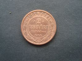 Russland 2 kopek kupfer 1906  unz
