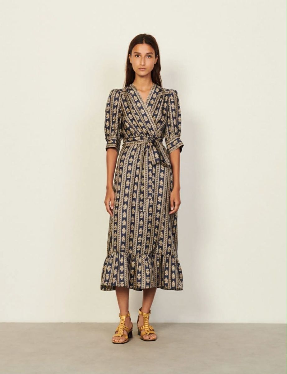 Sandro Kleider: Sandro Elegant Silk Midi Dress – Gebraucht aus St.Josefen von lop_lh8d