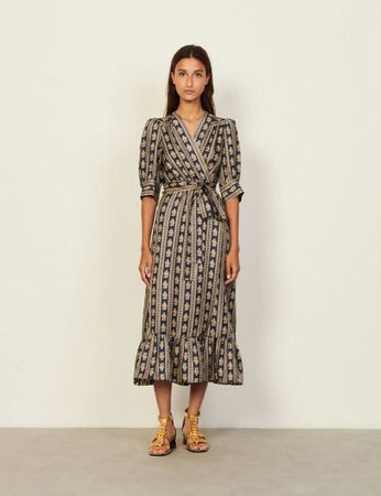 Sandro Elegant Silk Midi Dress