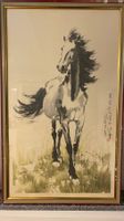 Vintage Seidenpapier Pferd chin. Kunstdruck -Xu Beihong-Rar