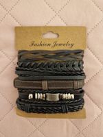 6 bracelets en cuir réglables, NEUF