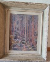 Wald Gemälde von J.J. Remo (1943) im Rahmen, Vintage.