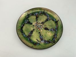 Email auf Kupfer Schale - Handarbeit, Durchmesser 19cm