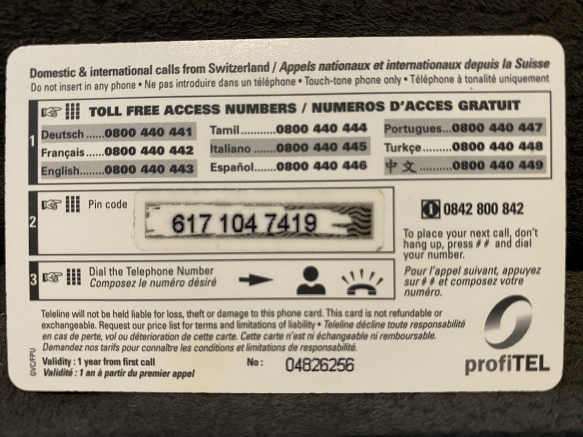 Schede telefoniche: Teleline – Usato da Lausanne venduto da babacard10 1