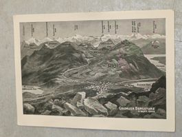 Litho PK / Rigi - Goldauer Felssturz mit Fahrplan von 1932