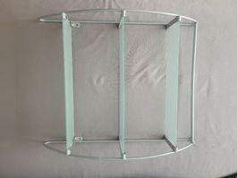 Regal Wandregal Glas Metall Silber Breite 40cm Höhe 50cm