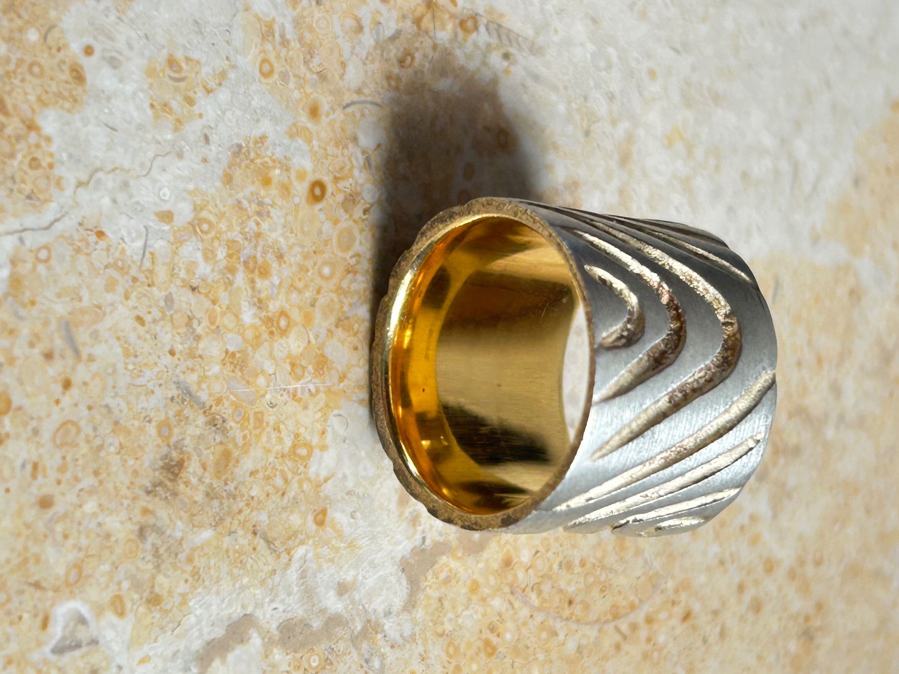 Anelli: Silber Ring Golden WAVES (52) – Usato da Laufen venduto da Bellebellezza 2