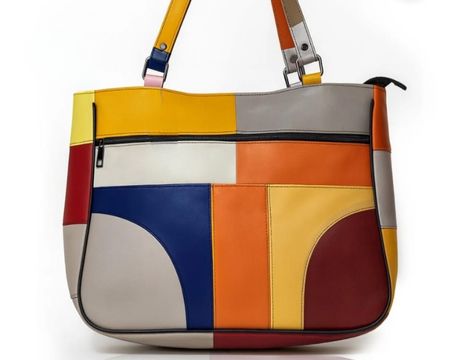 Tasche Damen mehrfarbig Leder Lederpatchwork neue Kollektion