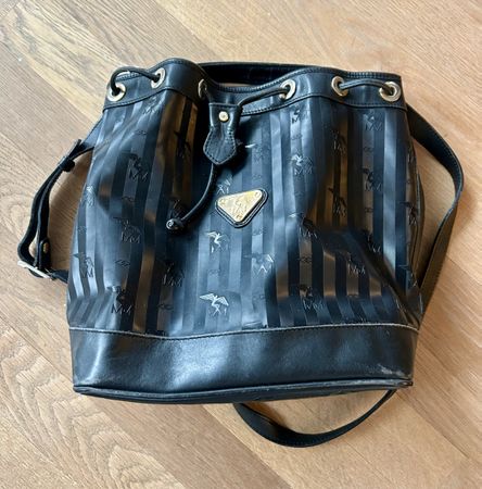 Maison Mollerus Beuteltasche, schwarz, Vintage