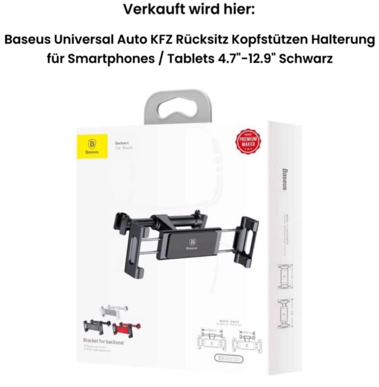 Baseus Staffa per monitor: Baseus 2x Universal Auto Rücksitz Kopfstützen Halterung iPad – Nuovo (secondo la descrizione) da Basel venduto da MY.AIRPODS.SHOP