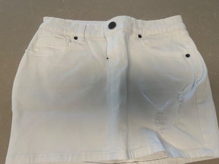 Weisser Jeansrock mit Used-Look | Gr. 38 | Sommerlich&trendy