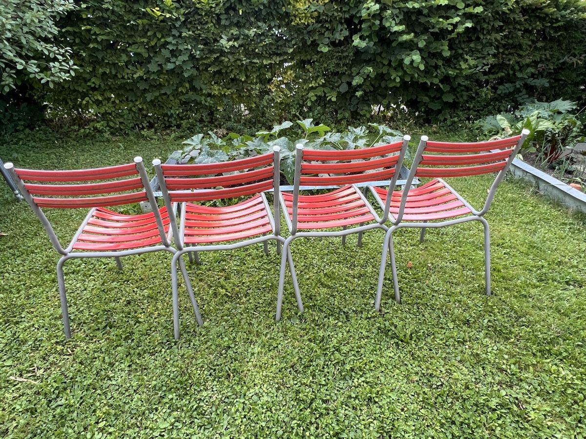Sedie: Rote Gartenstühle 4er Set – Usato da Zürich venduto da bernhard.jaeggi 1