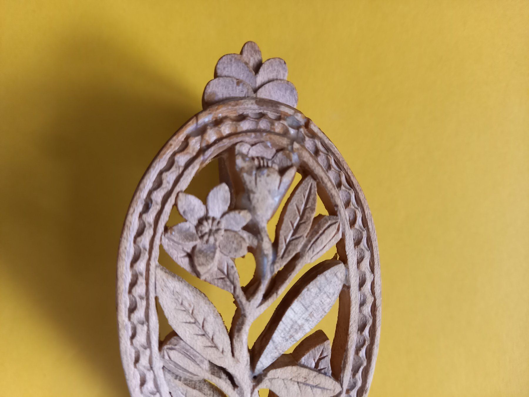 Cucchiai: Cuillère à crème ancienne en bois - Fleurs – Usato da Rossens FR venduto da Souris1 3